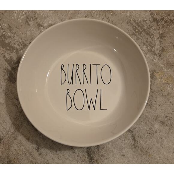 Rae Dunn Taco Salad Burrito Bowl Set of 2 White Ceramic LL Kitchen - Picture 3 of 5